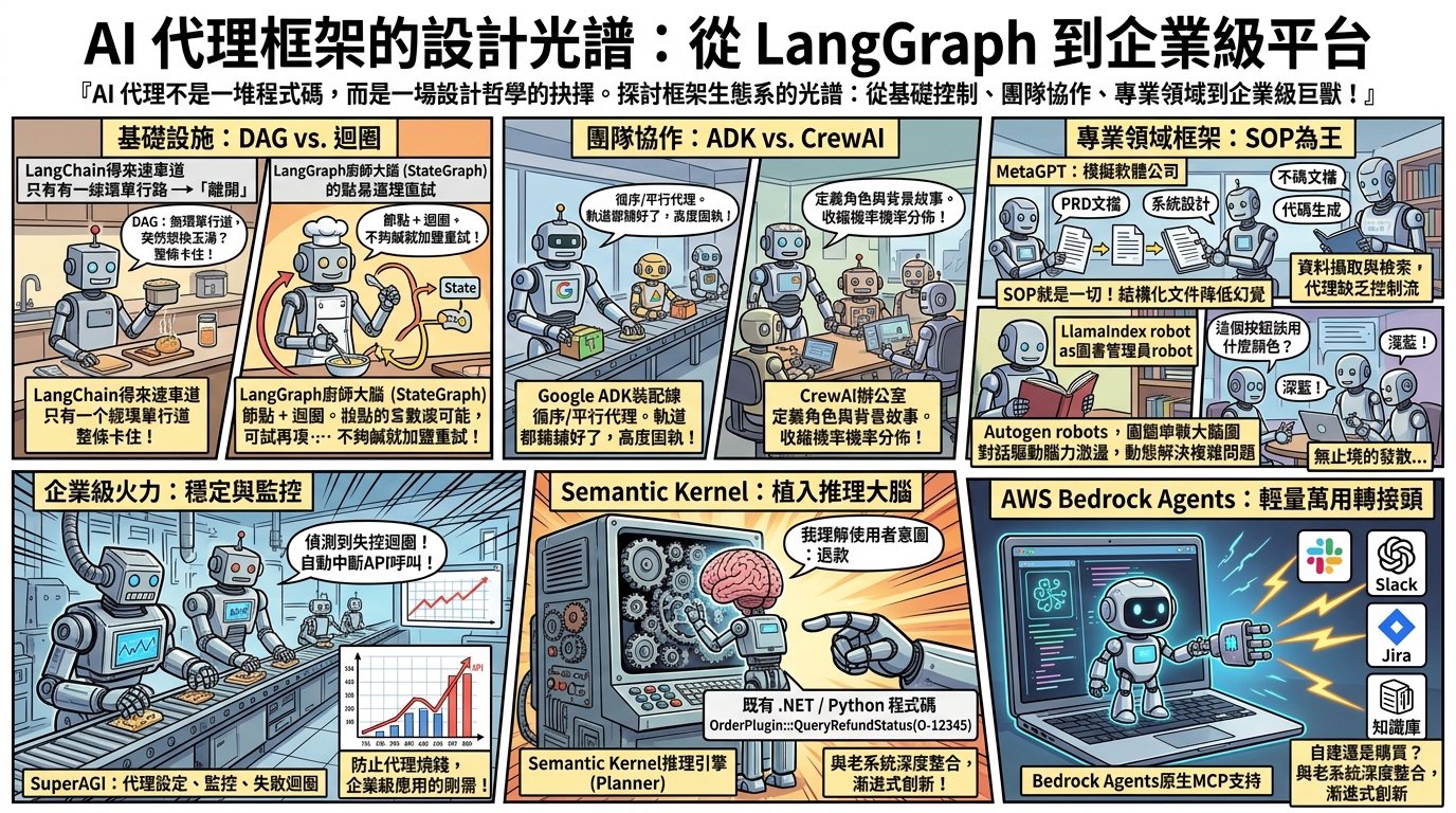 AI 代理框架的設計光譜：從 LangGraph 到企業級平台