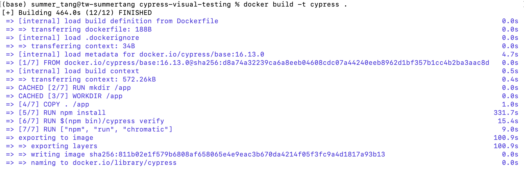在 Docker Container 跑 Visual Testing 的結果