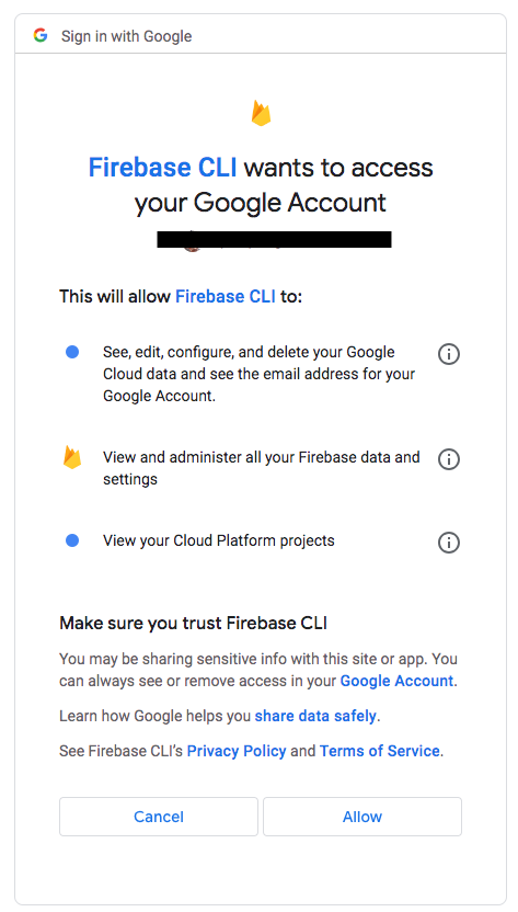 firebase login