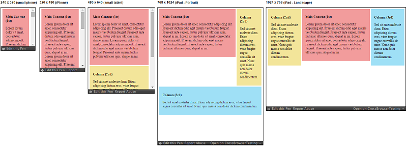 Responsive Patterns - Layout - Column Drop