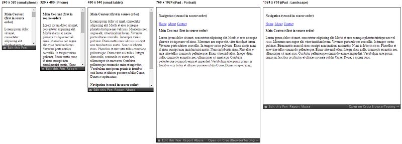 Responsive Patterns - Layout - Source-Order Shift - Table Cell